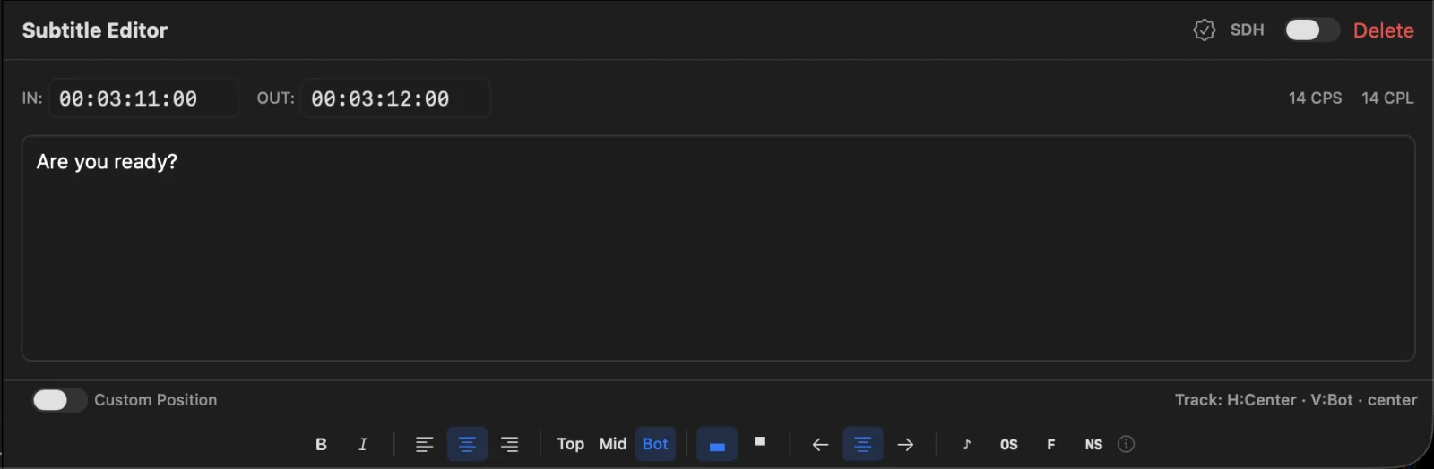 Subtitle editor